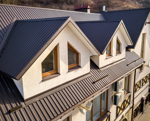 metal roof on home